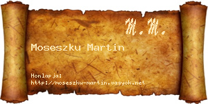 Moseszku Martin névjegykártya
